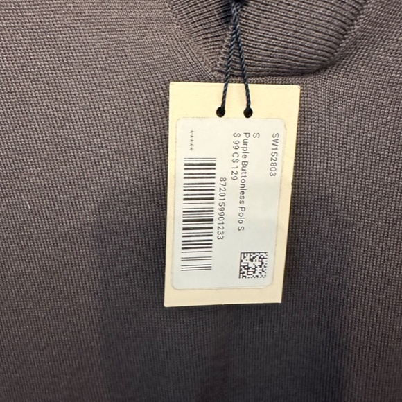 Purple Merino Buttonless Polo - S - Picture 5 of 14